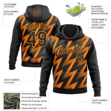 Load image into Gallery viewer, Custom Stitched Black Bay Orange 3D Pattern Design Zigzag Shape Sports Pullover Sweatshirt Hoodie
