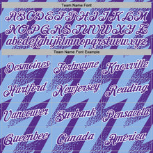 Load image into Gallery viewer, Custom Stitched Light Blue Purple-White 3D Pattern Design Zigzag Shape Sports Pullover Sweatshirt Hoodie
