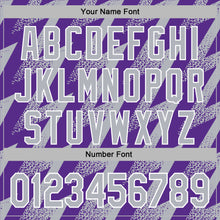 Загрузить изображение в средство просмотра галереи, Custom Stitched Purple Gray-White 3D Pattern Design Zigzag Shape Sports Pullover Sweatshirt Hoodie
