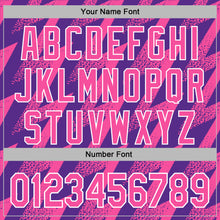 Загрузить изображение в средство просмотра галереи, Custom Stitched Purple Pink-White 3D Pattern Design Zigzag Shape Sports Pullover Sweatshirt Hoodie
