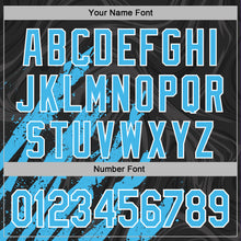 Load image into Gallery viewer, Custom Stitched Black Sky Blue-White 3D Pattern Design Splash Sports Pullover Sweatshirt Hoodie
