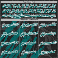 Load image into Gallery viewer, Custom Stitched Black Teal-White 3D Pattern Design Splash Sports Pullover Sweatshirt Hoodie
