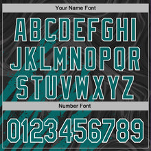 Load image into Gallery viewer, Custom Stitched Black Teal-White 3D Pattern Design Splash Sports Pullover Sweatshirt Hoodie
