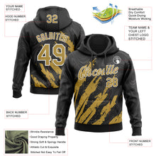 Load image into Gallery viewer, Custom Stitched Black Old Gold-White 3D Pattern Design Splash Sports Pullover Sweatshirt Hoodie
