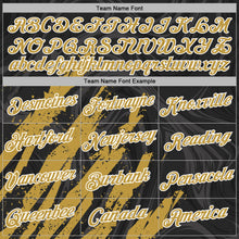 Load image into Gallery viewer, Custom Stitched Black Old Gold-White 3D Pattern Design Splash Sports Pullover Sweatshirt Hoodie
