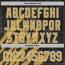 Load image into Gallery viewer, Custom Stitched Black Old Gold-White 3D Pattern Design Splash Sports Pullover Sweatshirt Hoodie
