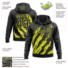 Загрузить изображение в средство просмотра галереи, Custom Stitched Black Neon Yellow 3D Pattern Design Splash Sports Pullover Sweatshirt Hoodie
