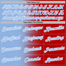 Load image into Gallery viewer, Custom Stitched Red Light Blue-White 3D Pattern Design Gradient Line Sports Pullover Sweatshirt Hoodie
