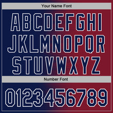 Laden Sie das Bild in den Galerie-Viewer, Custom Stitched Crimson Navy-White 3D Pattern Design Gradient Line Sports Pullover Sweatshirt Hoodie
