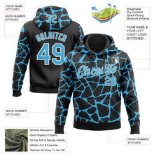 Charger l'image dans la galerie, Custom Stitched Black Sky Blue-White 3D Pattern Design Abstract Network Sports Pullover Sweatshirt Hoodie
