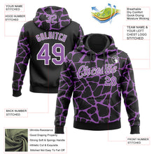 Charger l'image dans la galerie, Custom Stitched Black Medium Purple-White 3D Pattern Design Abstract Network Sports Pullover Sweatshirt Hoodie
