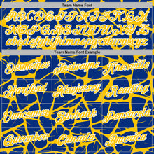 Laden Sie das Bild in den Galerie-Viewer, Custom Stitched Royal Yellow-White 3D Pattern Design Abstract Network Sports Pullover Sweatshirt Hoodie
