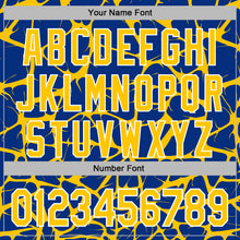 Laden Sie das Bild in den Galerie-Viewer, Custom Stitched Royal Yellow-White 3D Pattern Design Abstract Network Sports Pullover Sweatshirt Hoodie
