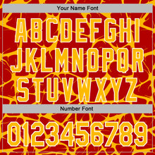 Load image into Gallery viewer, Custom Stitched Red Gold-White 3D Pattern Design Abstract Network Sports Pullover Sweatshirt Hoodie
