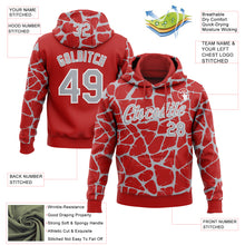 Load image into Gallery viewer, Custom Stitched Red Gray-White 3D Pattern Design Abstract Network Sports Pullover Sweatshirt Hoodie
