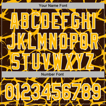 Load image into Gallery viewer, Custom Stitched Brown Gold-White 3D Pattern Design Abstract Network Sports Pullover Sweatshirt Hoodie
