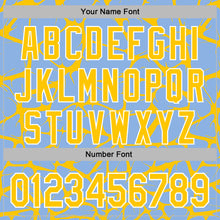 Load image into Gallery viewer, Custom Stitched Light Blue Yellow-White 3D Pattern Design Abstract Network Sports Pullover Sweatshirt Hoodie
