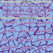 Load image into Gallery viewer, Custom Stitched Light Blue Purple-White 3D Pattern Design Abstract Network Sports Pullover Sweatshirt Hoodie
