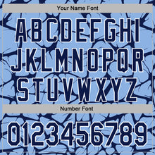 Load image into Gallery viewer, Custom Stitched Light Blue Navy-White 3D Pattern Design Abstract Network Sports Pullover Sweatshirt Hoodie
