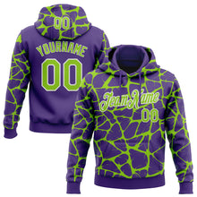 Загрузить изображение в средство просмотра галереи, Custom Stitched Purple Neon Green-White 3D Pattern Design Abstract Network Sports Pullover Sweatshirt Hoodie
