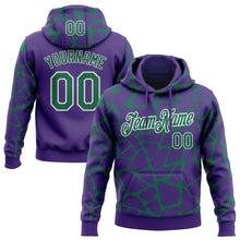 Загрузить изображение в средство просмотра галереи, Custom Stitched Purple Kelly Green-White 3D Pattern Design Abstract Network Sports Pullover Sweatshirt Hoodie
