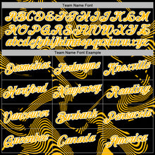 Load image into Gallery viewer, Custom Stitched Black Gold-White 3D Pattern Design Curve Lines Sports Pullover Sweatshirt Hoodie
