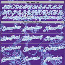 Загрузить изображение в средство просмотра галереи, Custom Stitched Purple Light Blue-White 3D Pattern Design Curve Lines Sports Pullover Sweatshirt Hoodie
