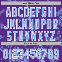 Загрузить изображение в средство просмотра галереи, Custom Stitched Purple Light Blue-White 3D Pattern Design Curve Lines Sports Pullover Sweatshirt Hoodie
