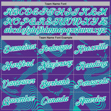 Загрузить изображение в средство просмотра галереи, Custom Stitched Purple Aqua-White 3D Pattern Design Curve Lines Sports Pullover Sweatshirt Hoodie
