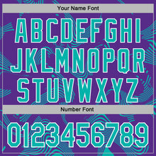 Загрузить изображение в средство просмотра галереи, Custom Stitched Purple Aqua-White 3D Pattern Design Curve Lines Sports Pullover Sweatshirt Hoodie
