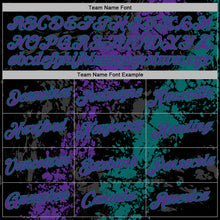 Load image into Gallery viewer, Custom Stitched Black Purple-Teal 3D Pattern Design Splash Sports Pullover Sweatshirt Hoodie
