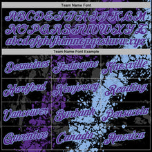 Load image into Gallery viewer, Custom Stitched Black Purple-Light Blue 3D Pattern Design Splash Sports Pullover Sweatshirt Hoodie
