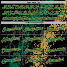 Load image into Gallery viewer, Custom Stitched Black Kelly Green-Old Gold 3D Pattern Design Splash Sports Pullover Sweatshirt Hoodie
