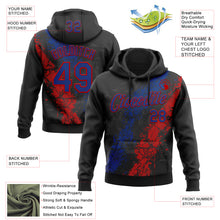 Laden Sie das Bild in den Galerie-Viewer, Custom Stitched Black Royal-Red 3D Pattern Design Splash Sports Pullover Sweatshirt Hoodie
