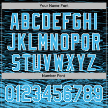 Load image into Gallery viewer, Custom Stitched Black Sky Blue-White 3D Pattern Design Line Sports Pullover Sweatshirt Hoodie
