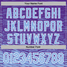 Загрузить изображение в средство просмотра галереи, Custom Stitched Purple Light Blue-White 3D Pattern Design Line Sports Pullover Sweatshirt Hoodie
