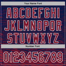 Laden Sie das Bild in den Galerie-Viewer, Custom Stitched Navy Crimson-White 3D Pattern Design Line Sports Pullover Sweatshirt Hoodie
