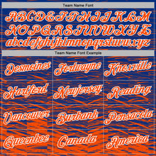 Laden Sie das Bild in den Galerie-Viewer, Custom Stitched Royal Orange-White 3D Pattern Design Line Sports Pullover Sweatshirt Hoodie
