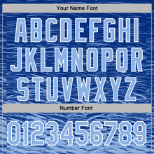 Laden Sie das Bild in den Galerie-Viewer, Custom Stitched Royal Light Blue-White 3D Pattern Design Line Sports Pullover Sweatshirt Hoodie
