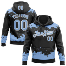 Charger l'image dans la galerie, Custom Stitched Black Light Blue-White 3D Pattern Design Fragment Sports Pullover Sweatshirt Hoodie
