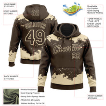 Laden Sie das Bild in den Galerie-Viewer, Custom Stitched Brown Cream 3D Pattern Design Fragment Sports Pullover Sweatshirt Hoodie
