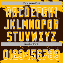 Загрузить изображение в средство просмотра галереи, Custom Stitched Brown Gold-White 3D Pattern Design Fragment Sports Pullover Sweatshirt Hoodie
