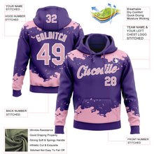 Загрузить изображение в средство просмотра галереи, Custom Stitched Purple Light Pink-White 3D Pattern Design Fragment Sports Pullover Sweatshirt Hoodie
