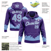 Загрузить изображение в средство просмотра галереи, Custom Stitched Purple Light Blue-White 3D Pattern Design Fragment Sports Pullover Sweatshirt Hoodie
