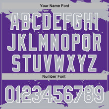 Загрузить изображение в средство просмотра галереи, Custom Stitched Purple Gray-White 3D Pattern Design Fragment Sports Pullover Sweatshirt Hoodie
