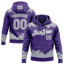 Загрузить изображение в средство просмотра галереи, Custom Stitched Purple Gray-White 3D Pattern Design Fragment Sports Pullover Sweatshirt Hoodie

