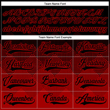 Charger l&#39;image dans la galerie, Custom Black Red 3D Pattern Gradient Square Shapes Hockey Lace Neck Jersey
