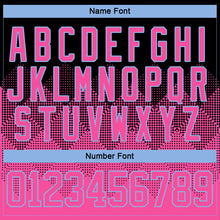 Charger l&#39;image dans la galerie, Custom Black Pink-Light Blue 3D Pattern Gradient Square Shapes Hockey Lace Neck Jersey
