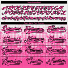 Load image into Gallery viewer, Custom Black Pink-Black 3D Pattern Gradient Square Shapes Hockey Lace Neck Jersey
