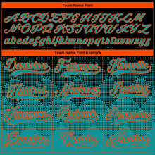 Load image into Gallery viewer, Custom Black Teal-Orange 3D Pattern Gradient Square Shapes Hockey Lace Neck Jersey
